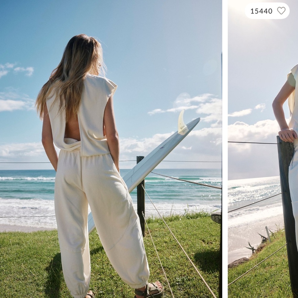 FP Movement Cream Jumpsuit with Self-Tie Waist - Picture 2 of 8